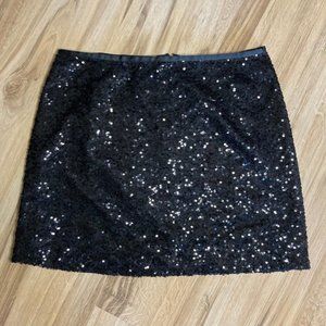 J. Crew Black Sequined Mini Skirt
